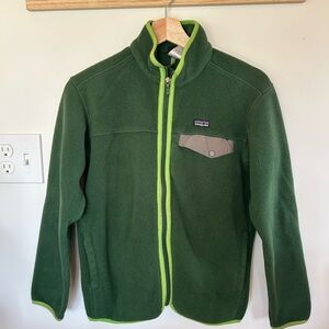 Patagonia Youth Green Fleece with Lime Accents